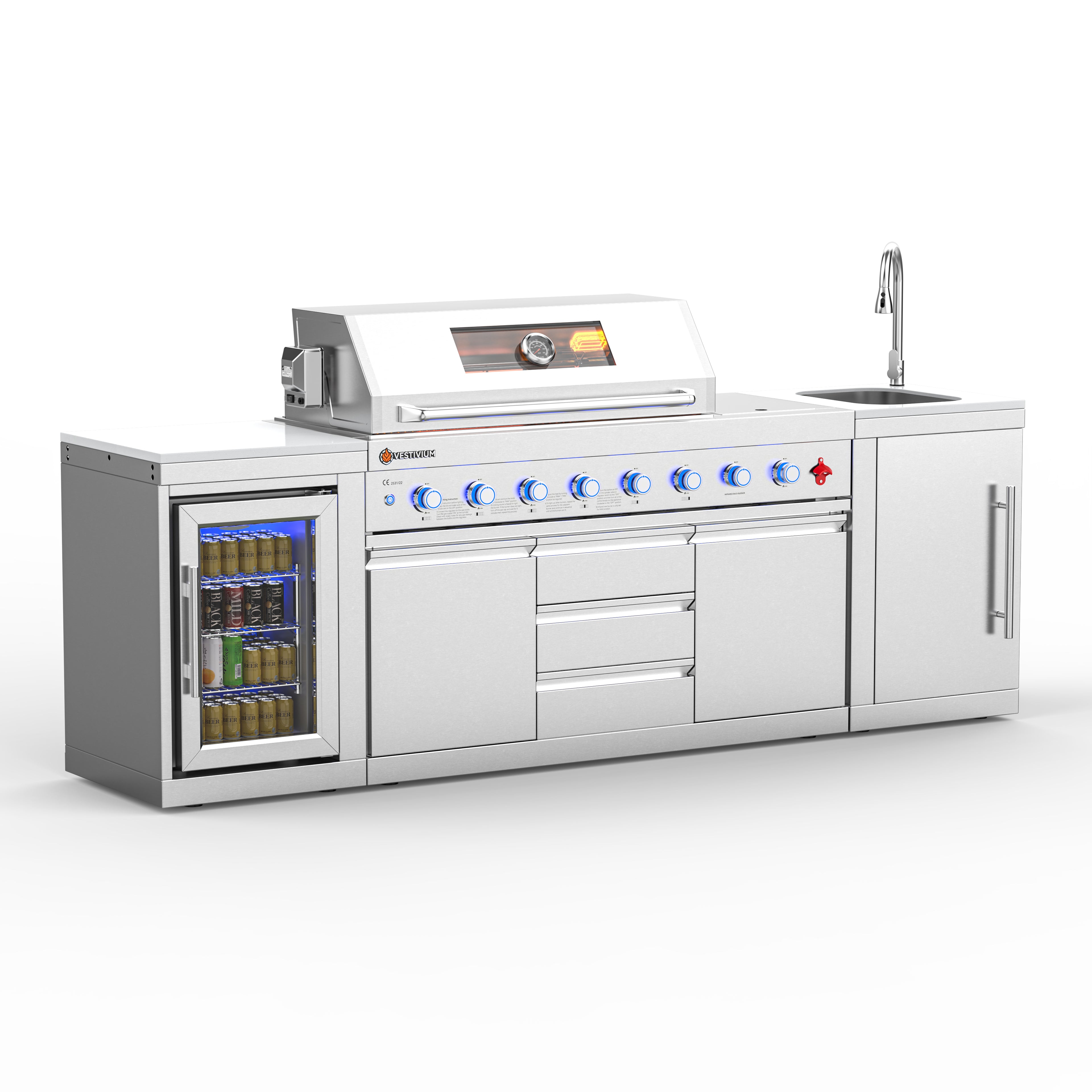 SERA series outdoor modular kitchen SC26-1 - Silver