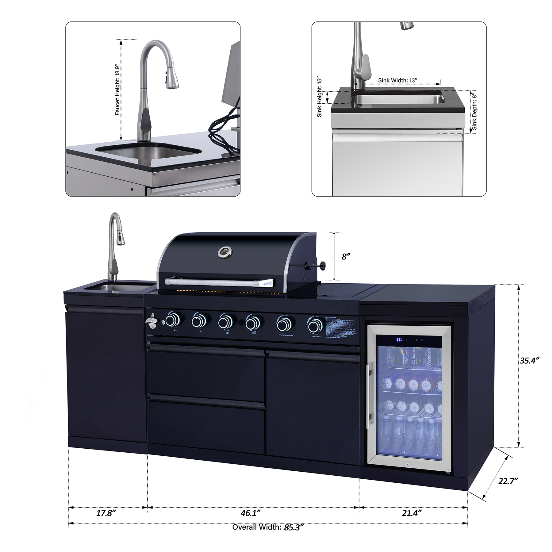 SERA-B Series Outdoor Modular Kitchen – All-in-One Backyard Cooking System