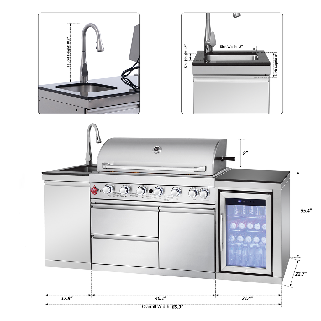 SERA-B Series Outdoor Modular Kitchen – All-in-One Backyard Cooking System