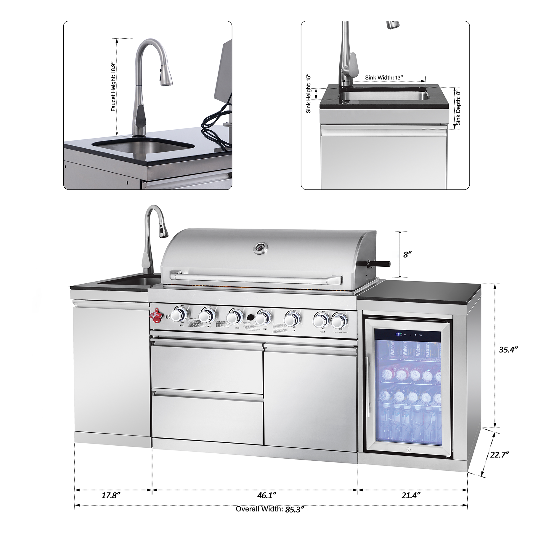 SERA-B Series Outdoor Modular Kitchen – All-in-One Backyard Cooking System