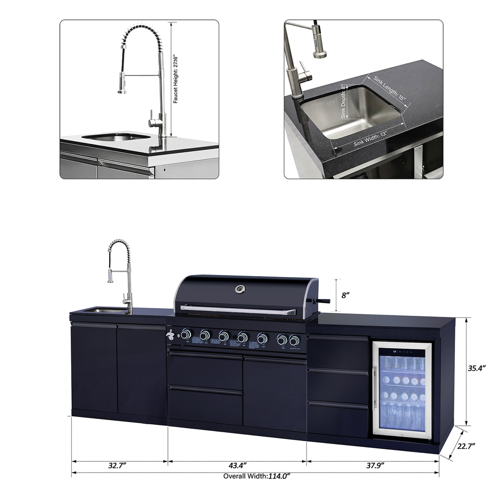 SERA-B Series Outdoor Modular Kitchen – All-in-One Backyard Cooking System