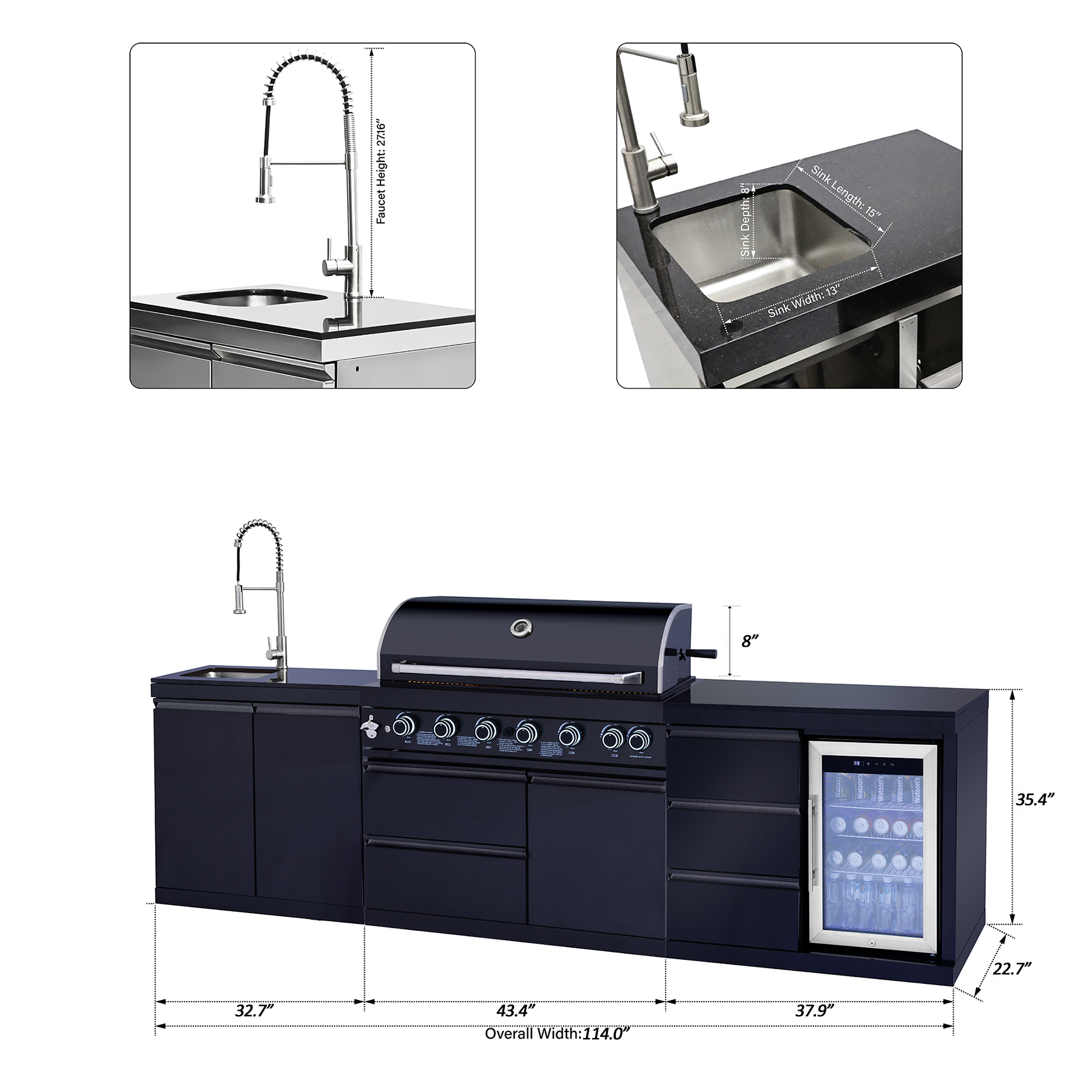 SERA-B Series Outdoor Modular Kitchen – All-in-One Backyard Cooking System