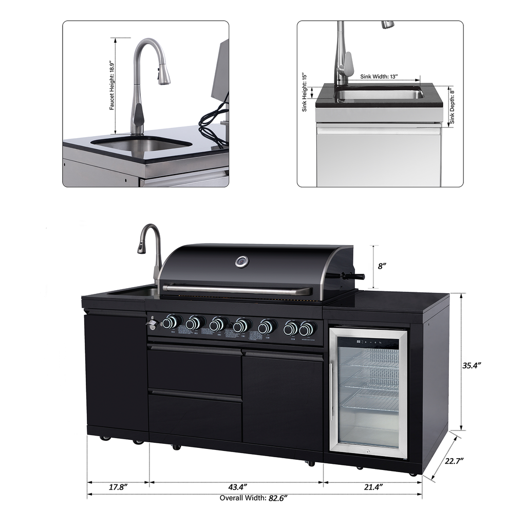 SERA-B Series Outdoor Modular Kitchen – All-in-One Backyard Cooking System