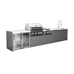 Whistler Straight-Line Outdoor Kitchen Island with Built-In 4-Burner Grill – Modular Design
