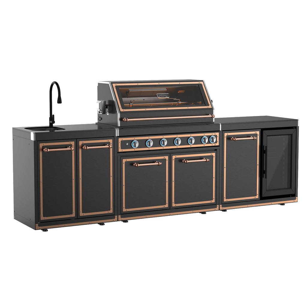 ROMA Black-Gold 304 Stainless Steel Outdoor Kitchen Set