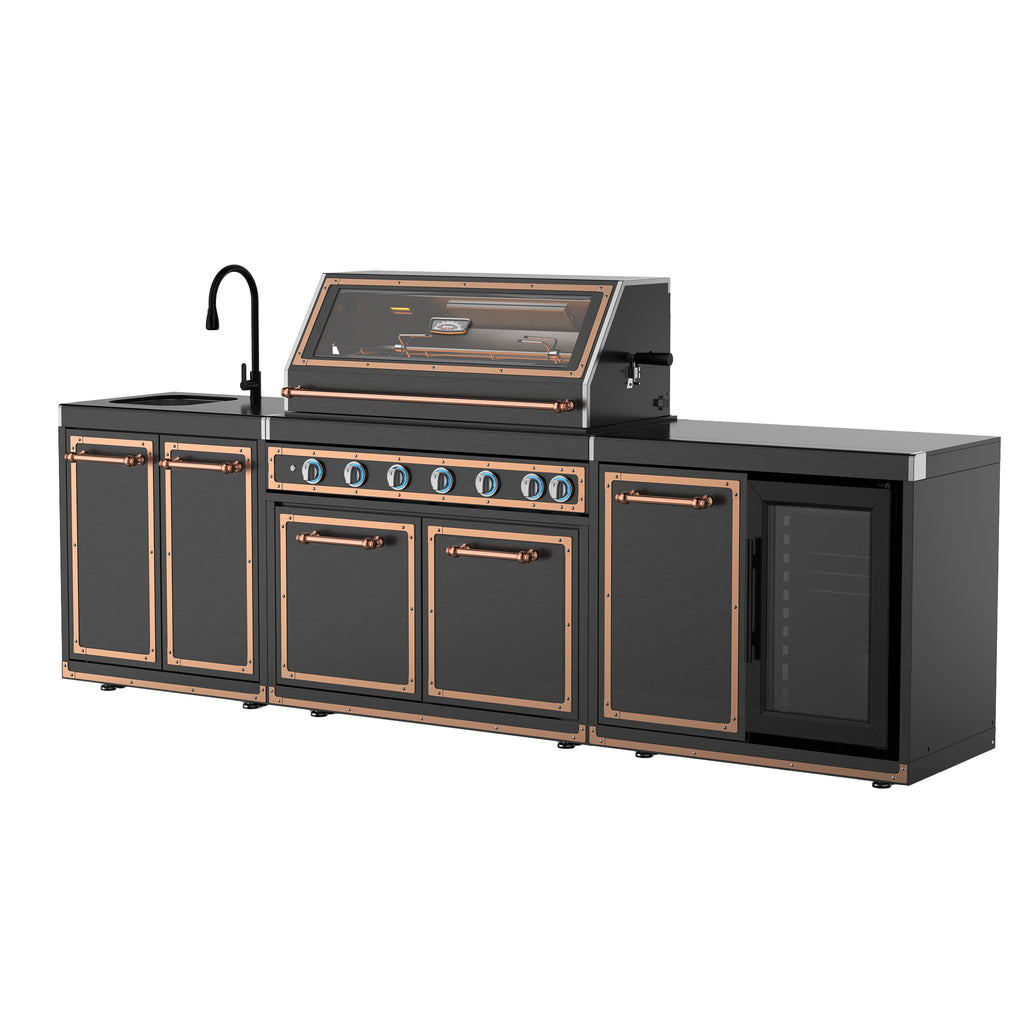 ROMA Black-Gold 304 Stainless Steel Outdoor Kitchen Set