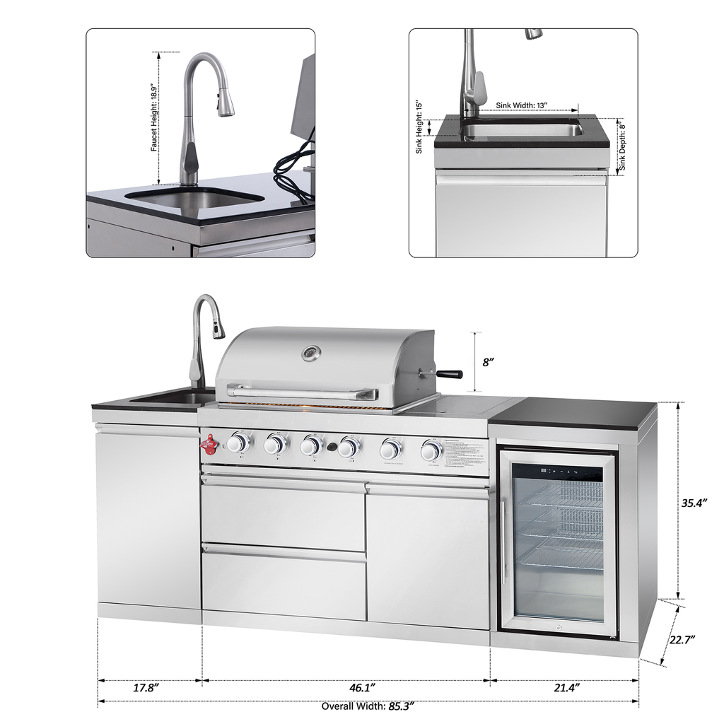 SERA-B Series Outdoor Modular Kitchen – All-in-One Backyard Cooking System