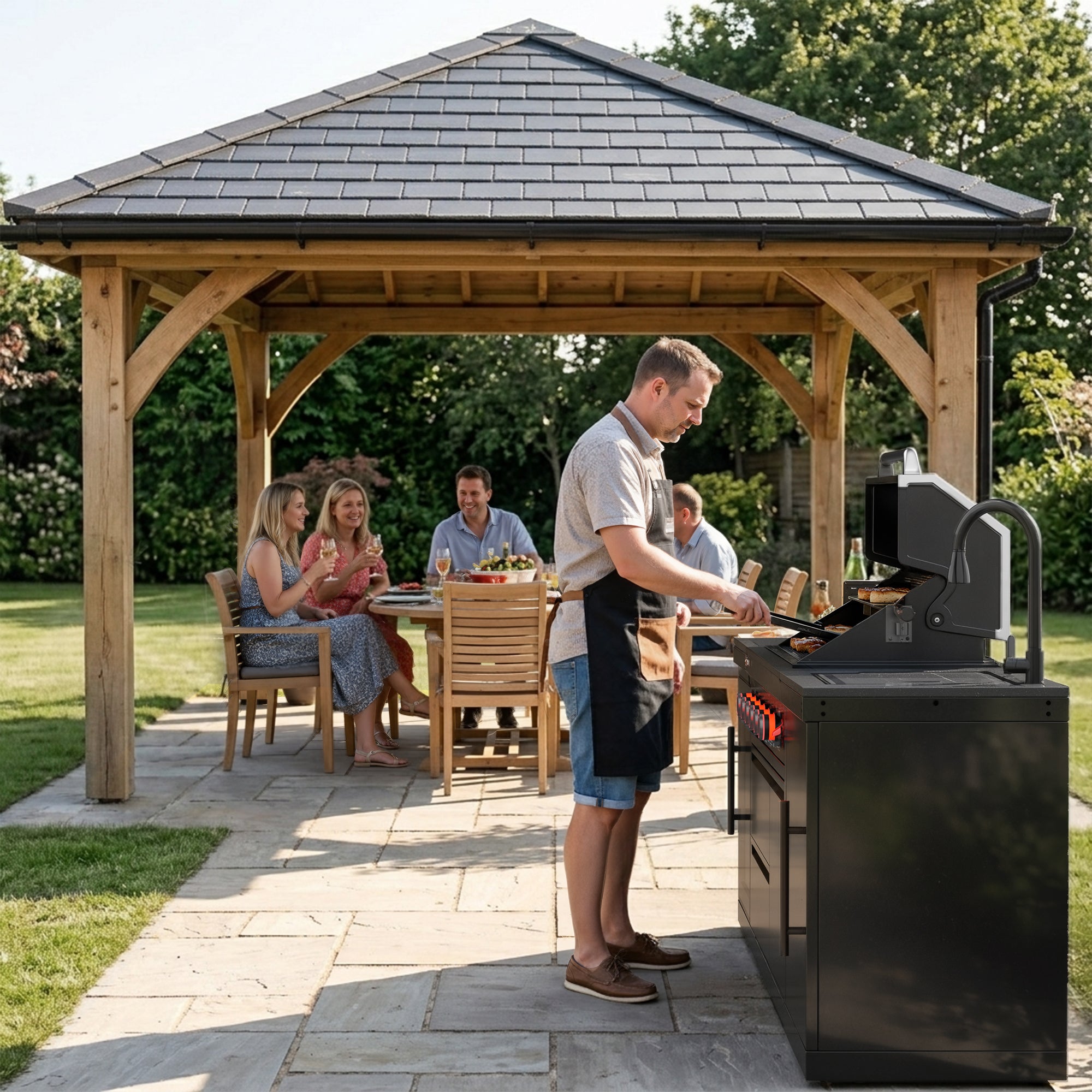 SERA-C Compact and Stylish Outdoor Modular Kitchen Set All-in-One Backyard Cooking System