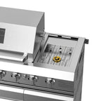 Vestivium Sera Series Outdoor Kitchen Island with Built - in Grill, Sink & Refrigerator
