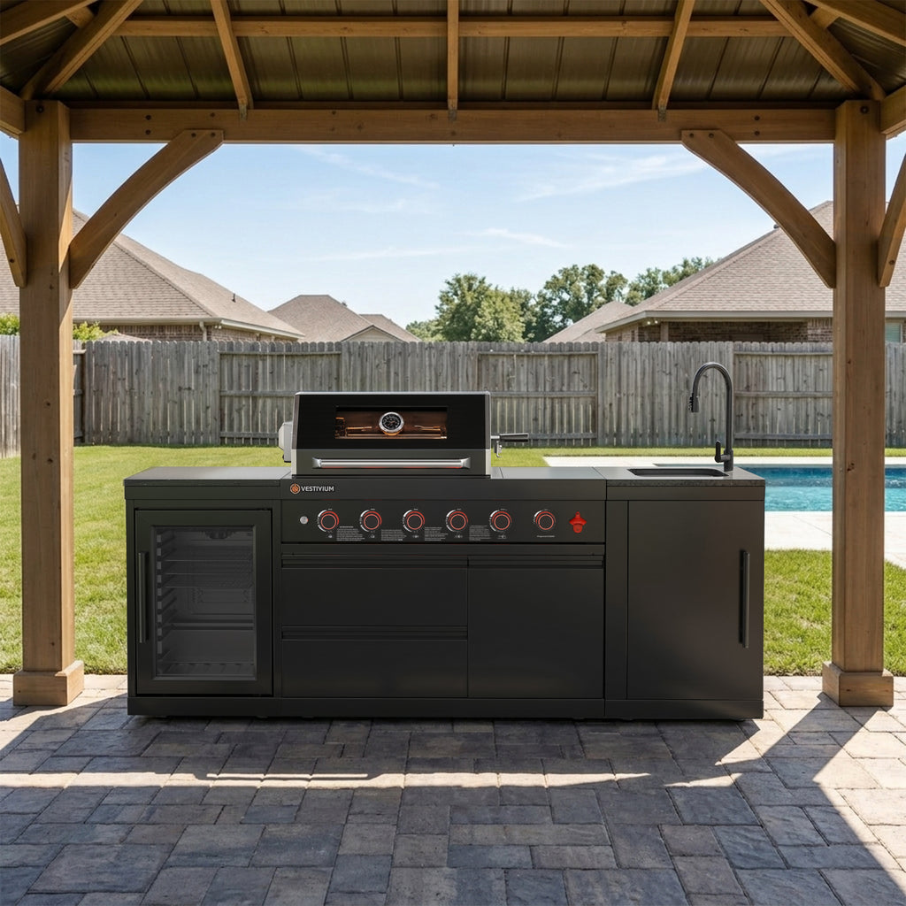 SERA-C Compact and Stylish Outdoor Modular Kitchen Set All-in-One Backyard Cooking System
