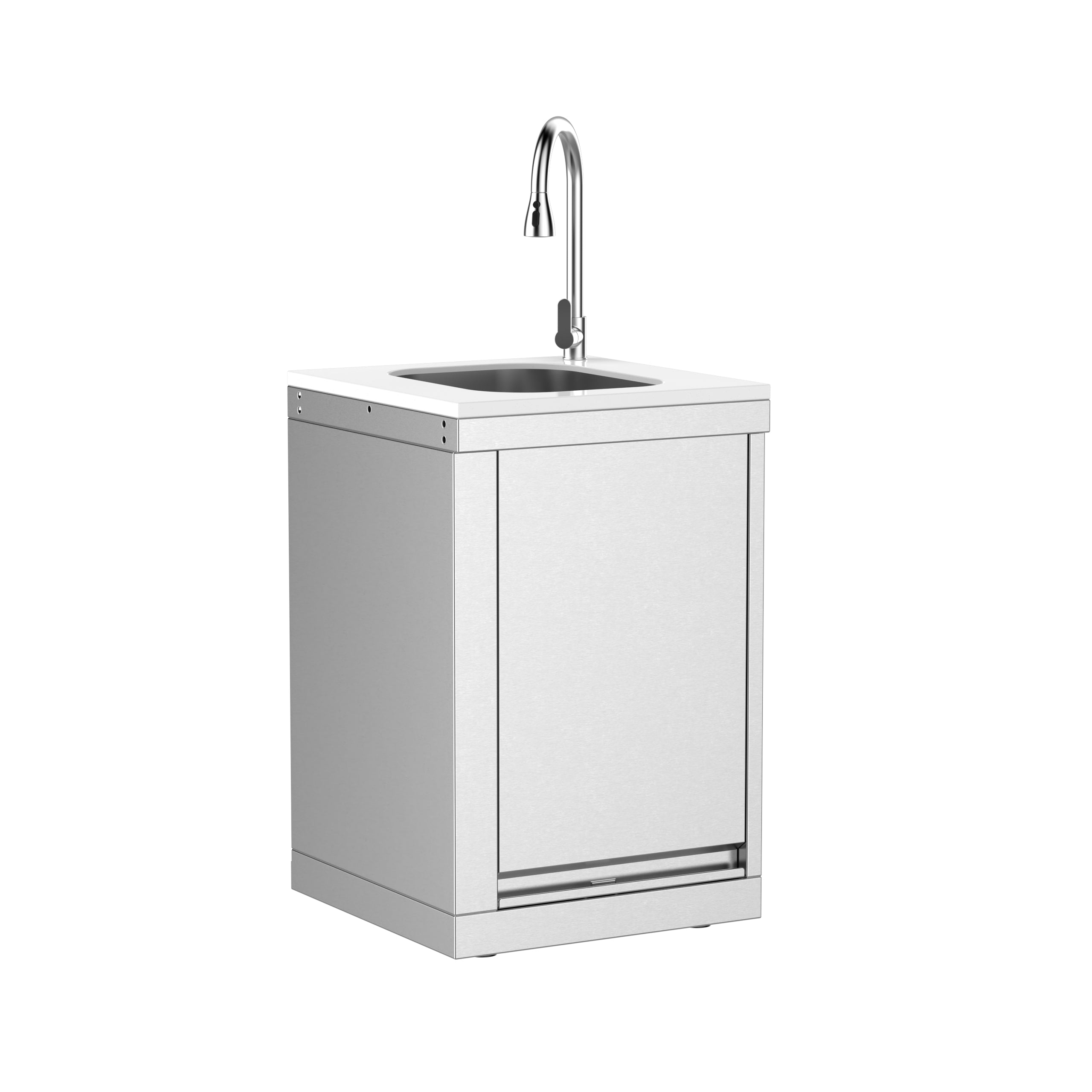 Single-door sink cabinet with hidden table
