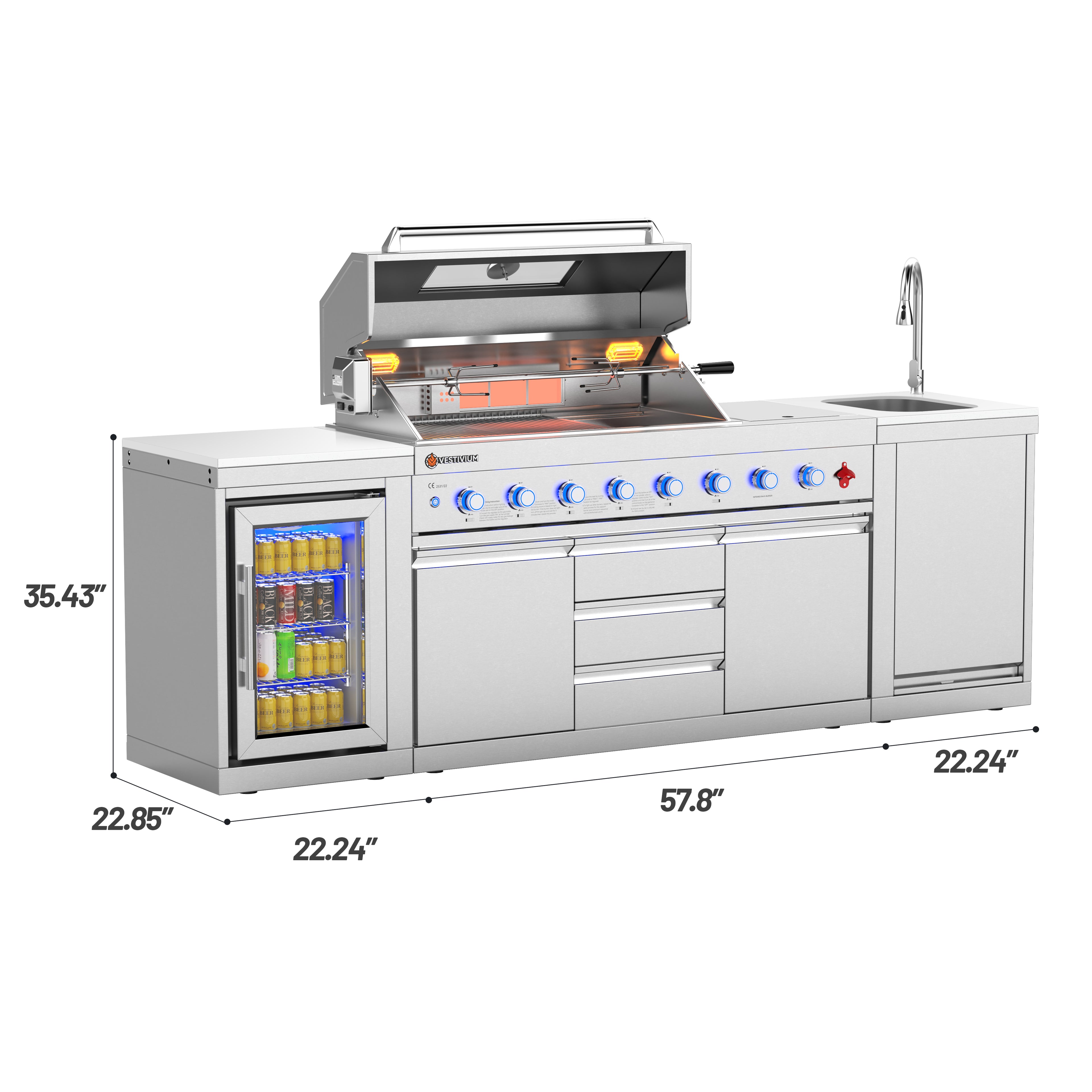 SERA series outdoor modular kitchen SC26-1 - Silver