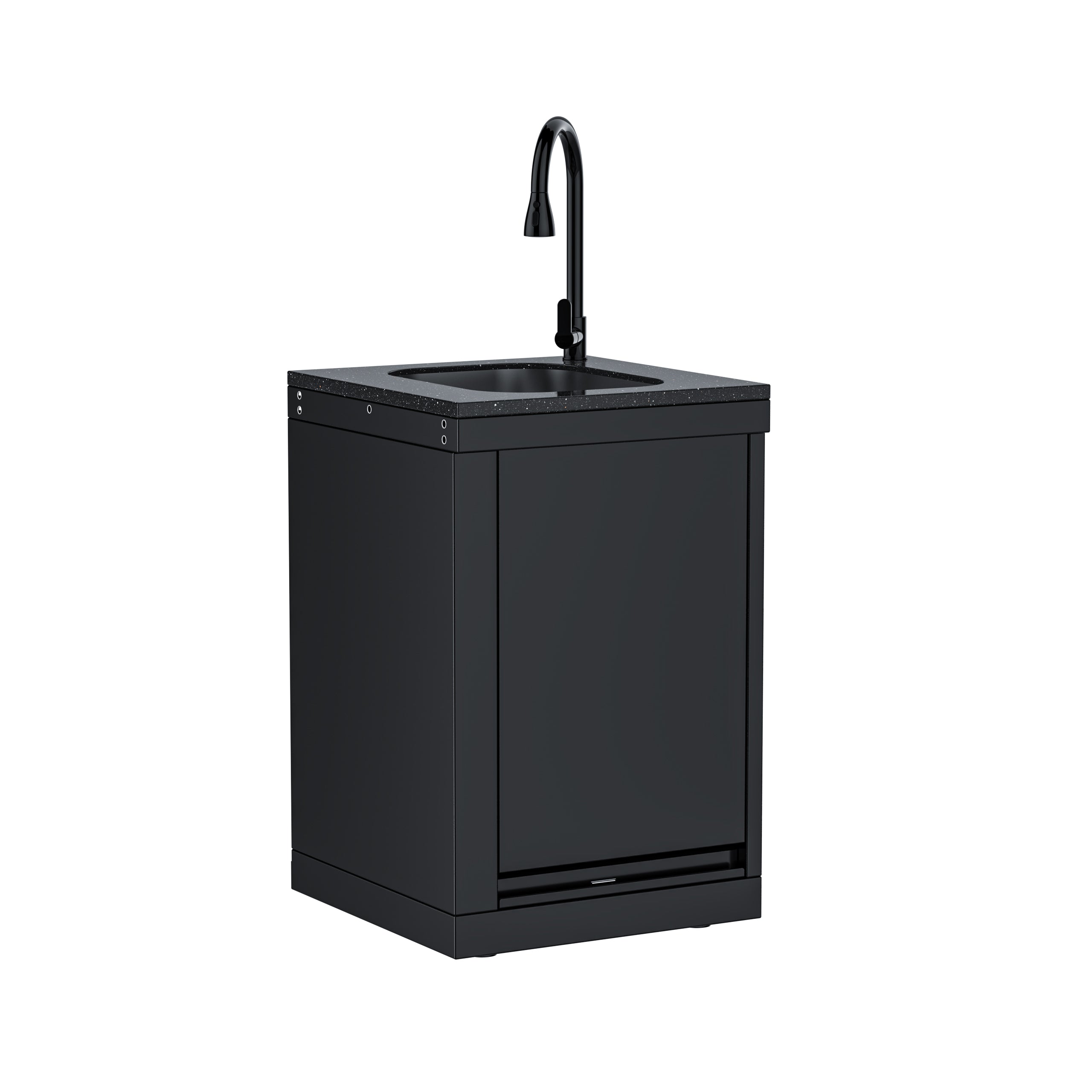 Single-door sink cabinet with hidden table