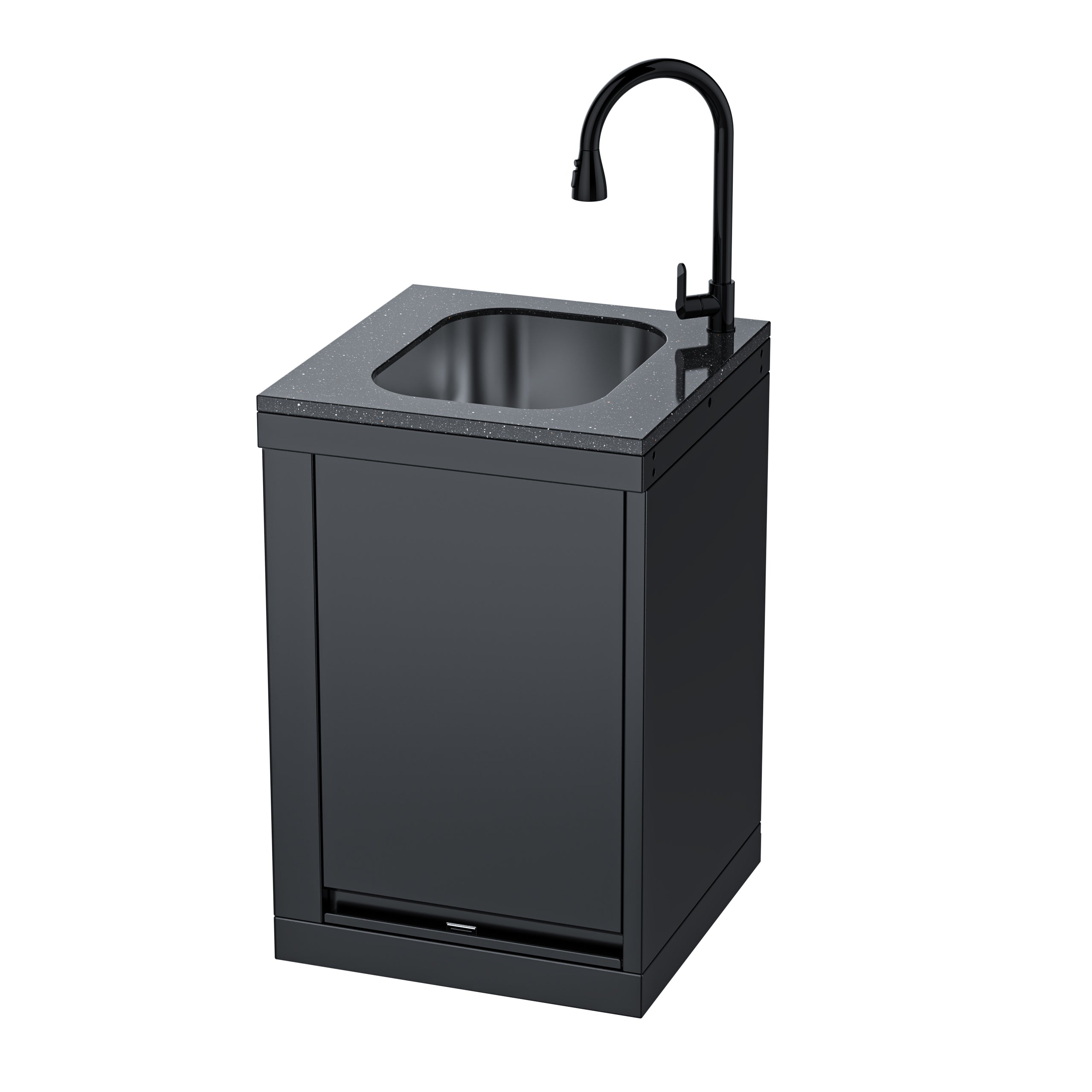 Single-door sink cabinet with hidden table