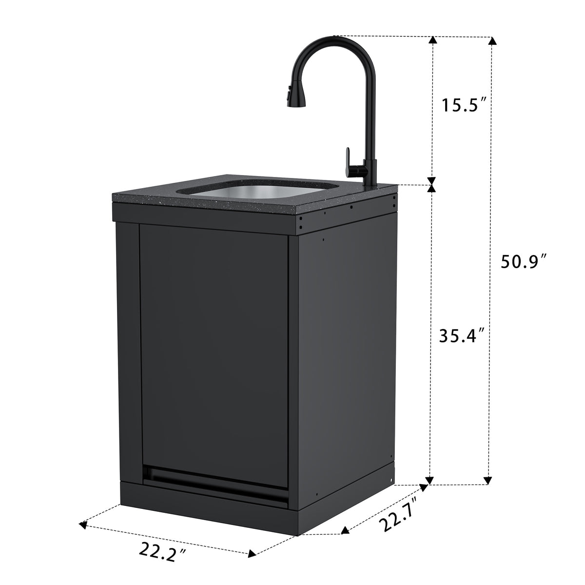 Single-Door Sink Cabinet with Hidden Table Module