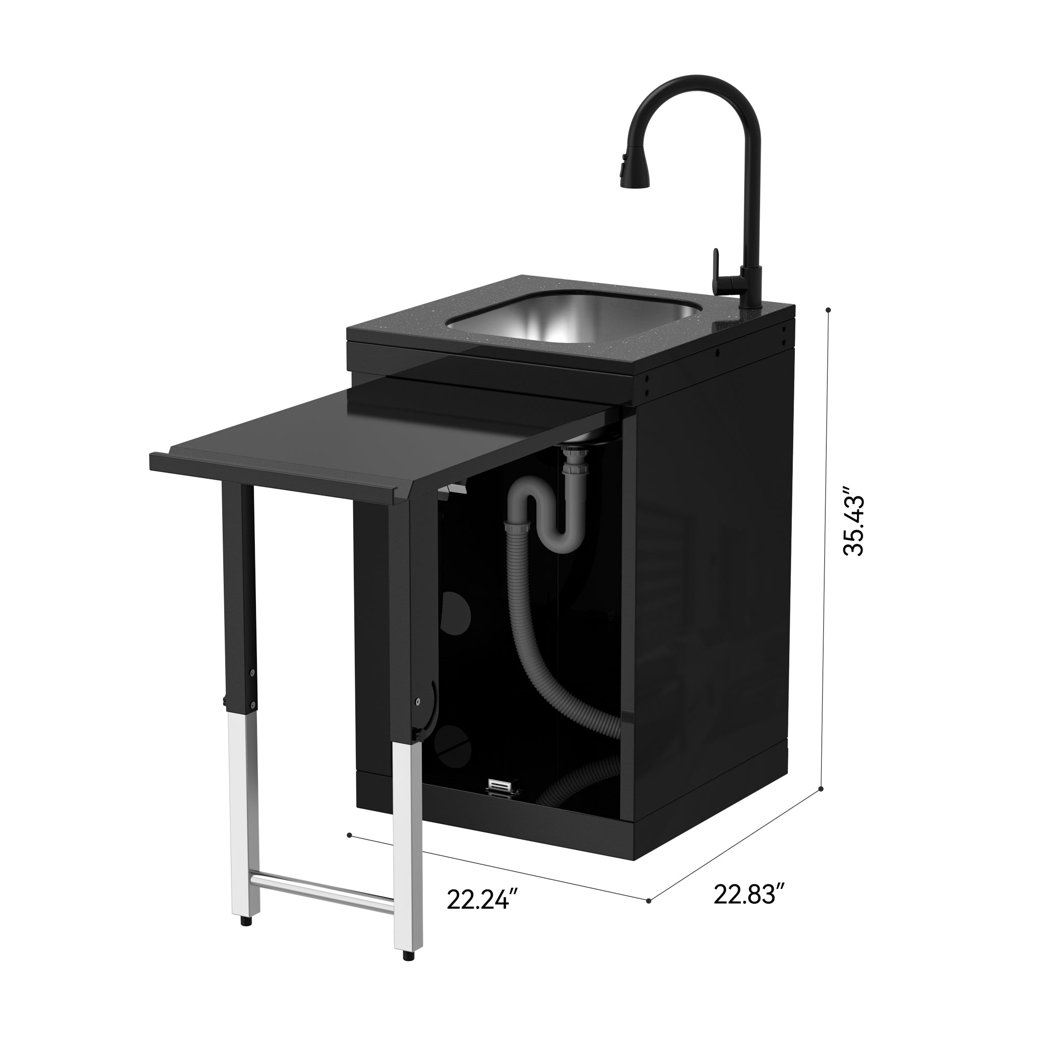 Vestivium Sera Series Outdoor Kitchen Island Black