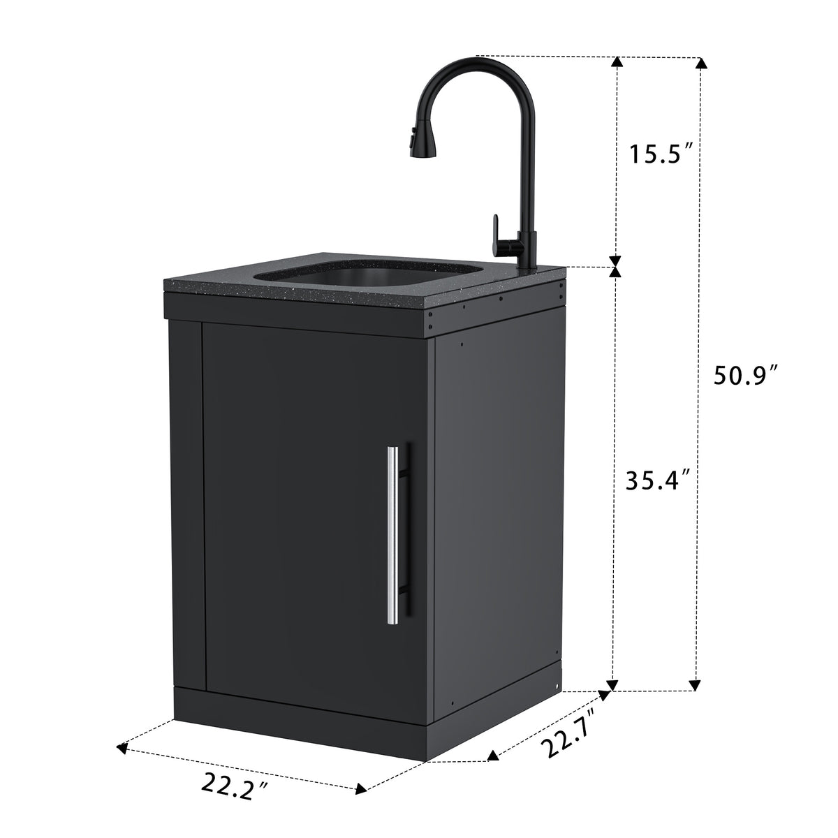 Single-Door Storage Cabinet with Sink Module
