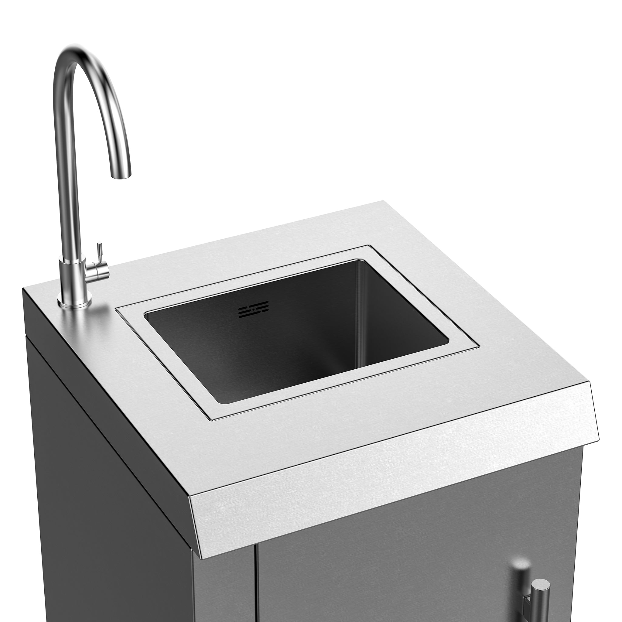 Vestivium Sera Series Outdoor Kitchen Island with Built - in Grill, Sink & Refrigerator
