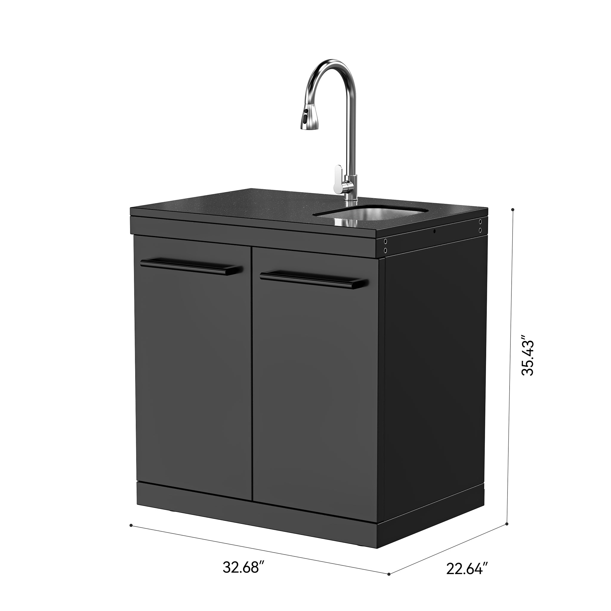 Vestivium Sera Series Outdoor Kitchen Island with Built - in Grill, Sink