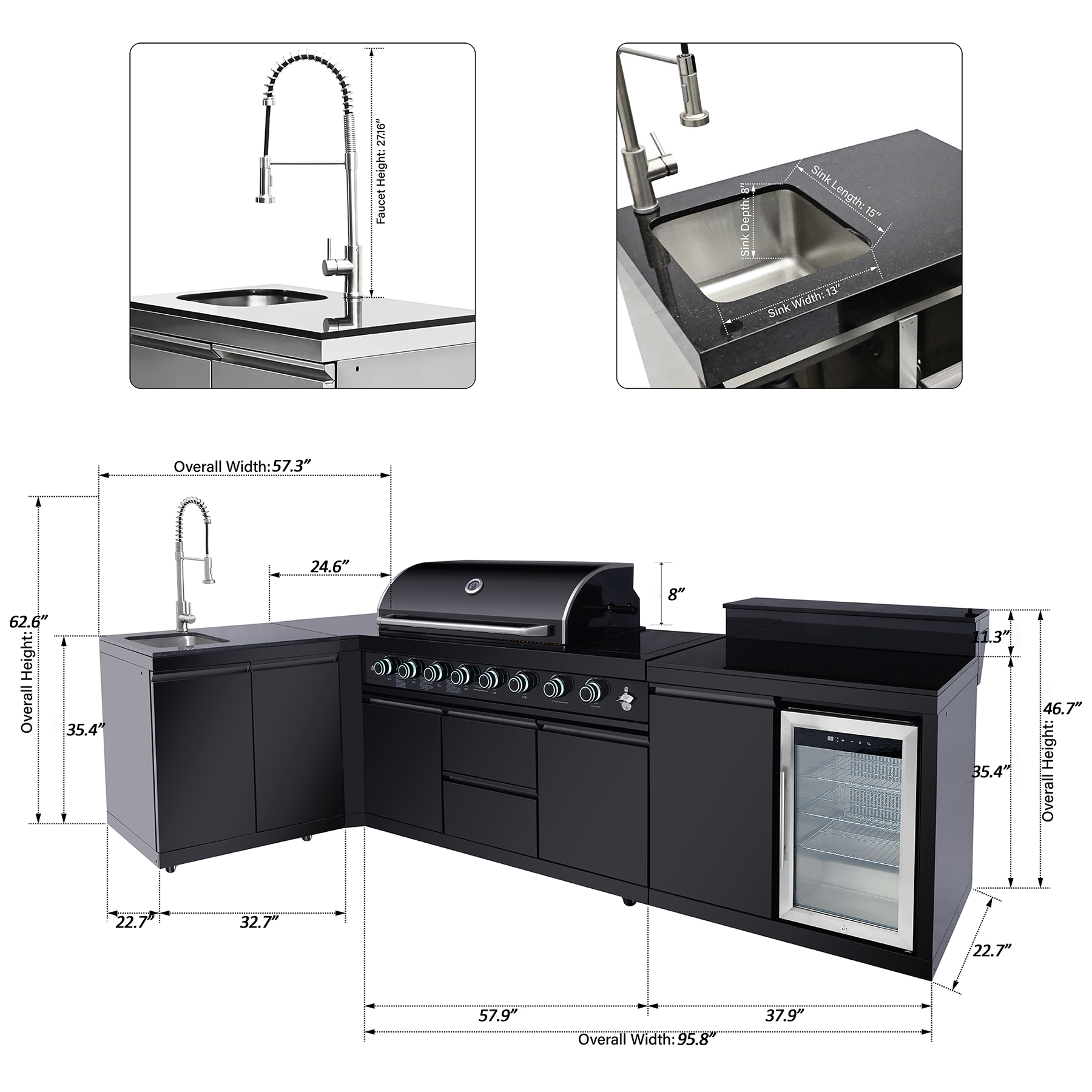 SERA-B Series Outdoor Modular Kitchen – All-in-One Backyard Cooking System