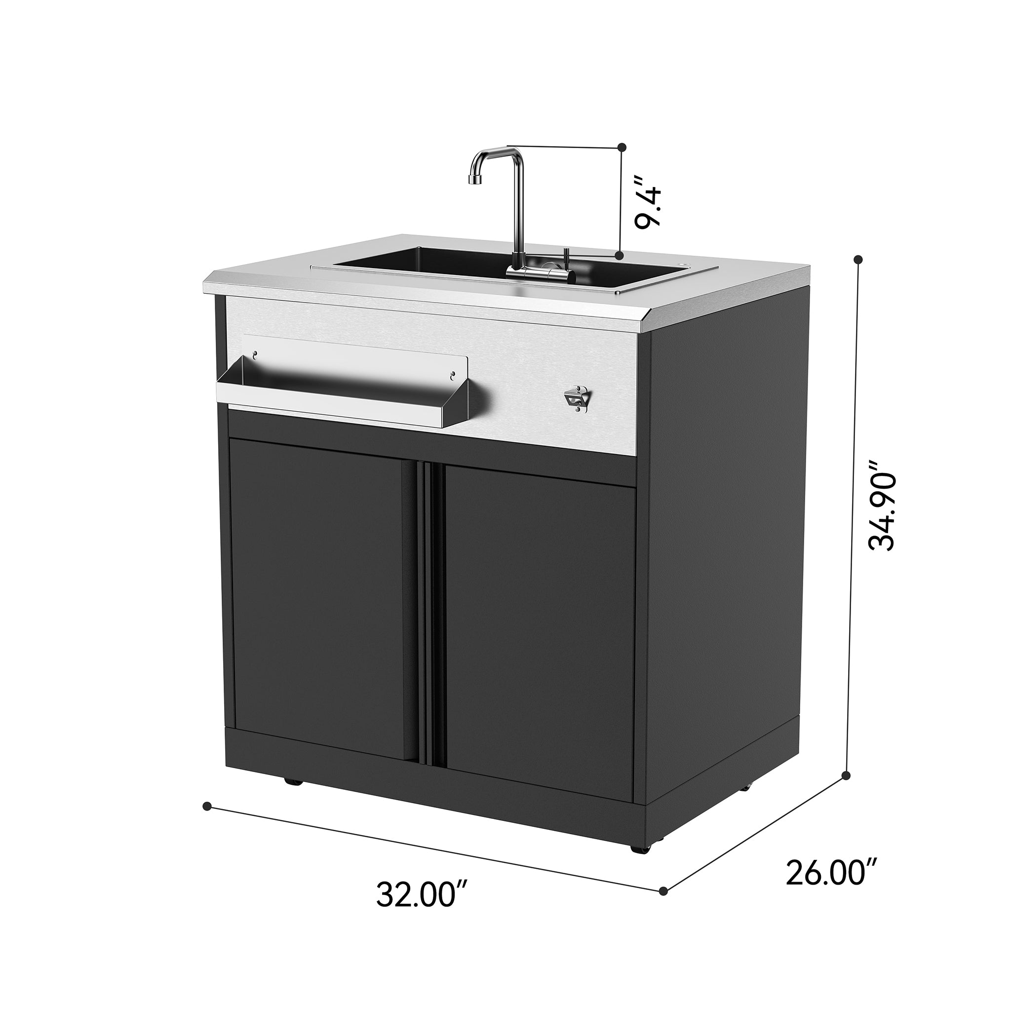 Vestivium Sera Series Outdoor Kitchen Island with Built - in Grill, Sink,Pizza Oven