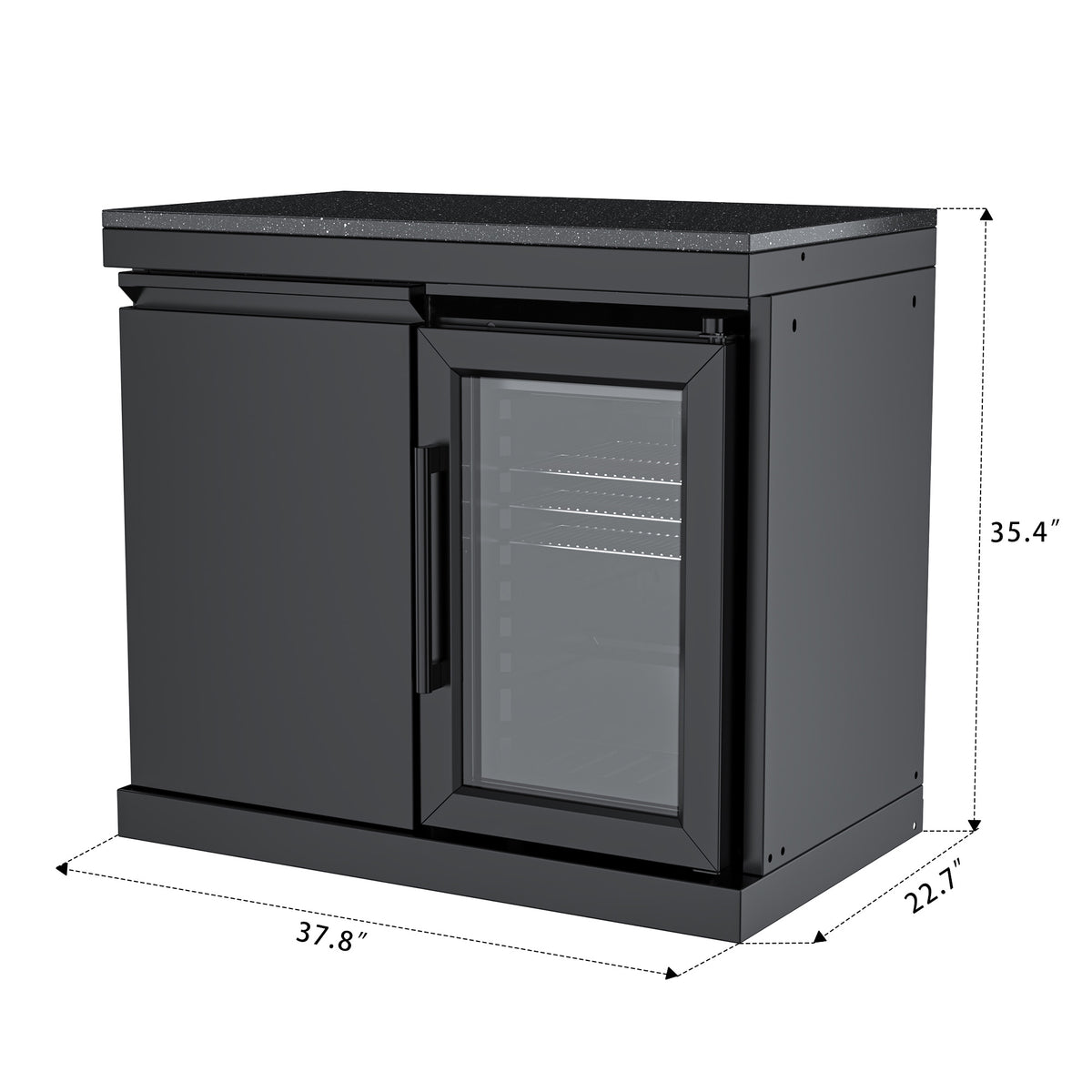 Single-Door Cabinet with Refrigerator Module