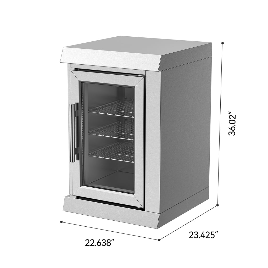Vestivium Sera Series Outdoor Kitchen Island with Built - in Grill, Sink & Refrigerator