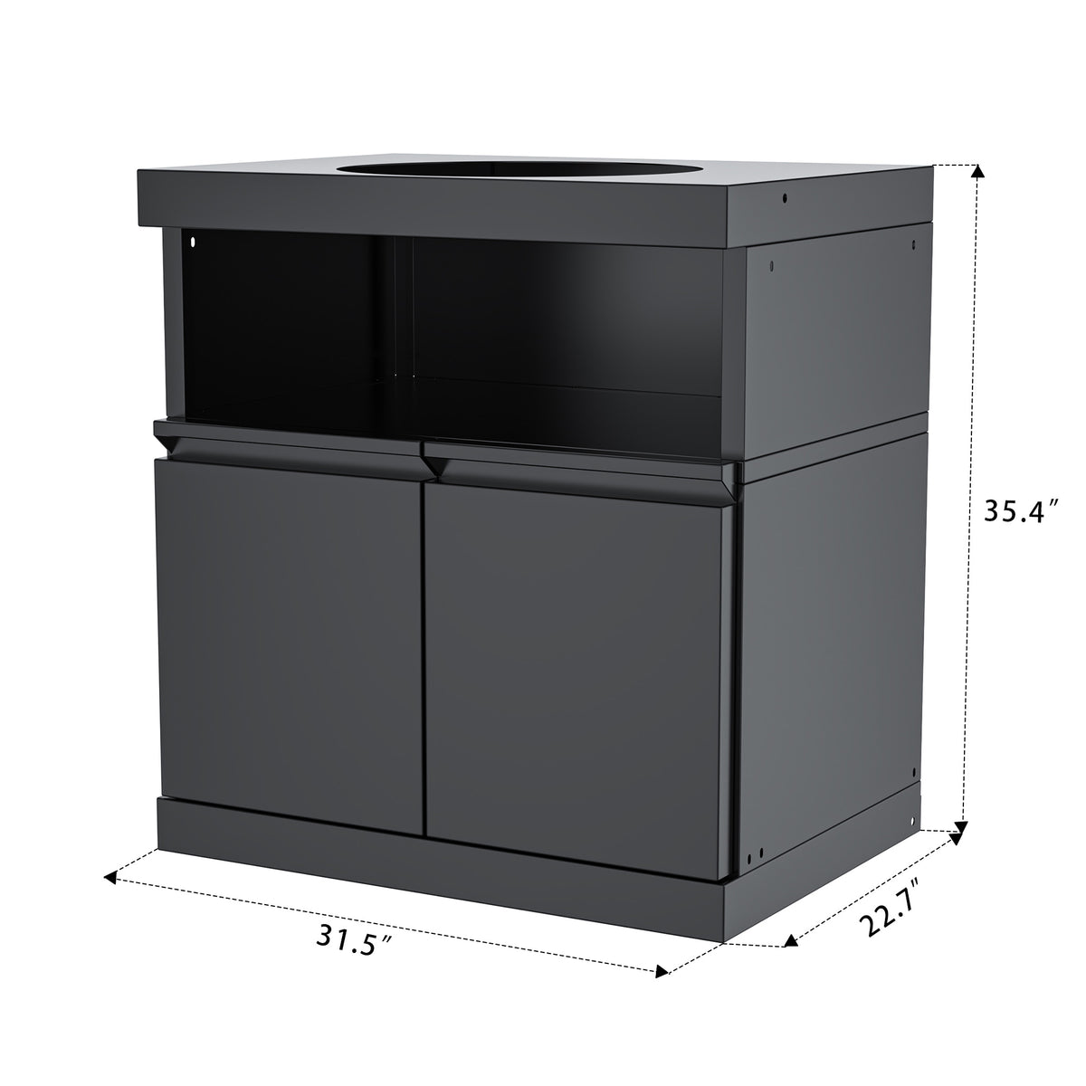 Double-Door Storage Cabinet with Kamado Grill Station Module
