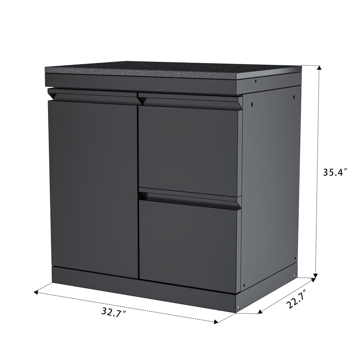 Single-Door Storage Cabinet with Two-Drawer Unit Module