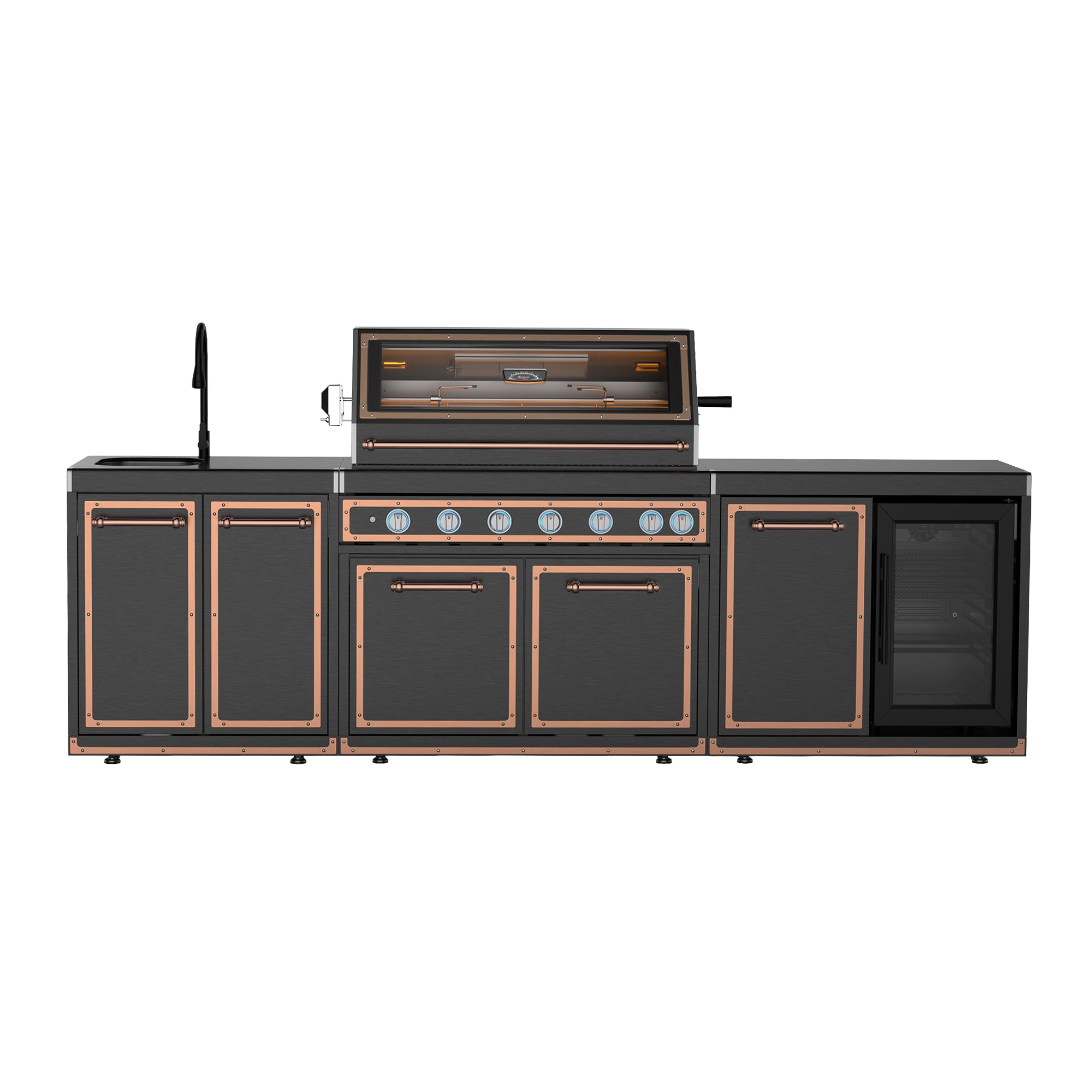 ROMA Black-Gold 304 Stainless Steel Outdoor Kitchen Set