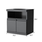 Double-Door Storage Cabinet with Kamado Grill Station Module