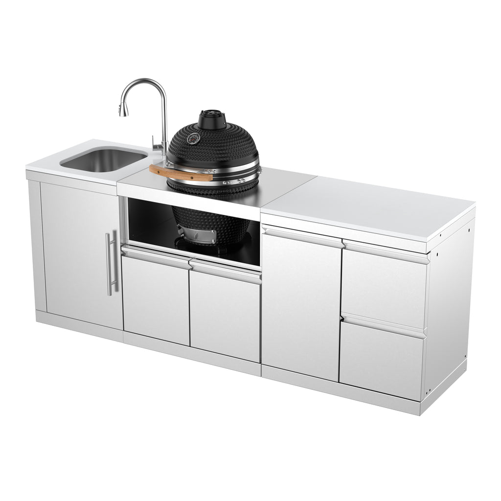 VESTIVIUM 3-Piece Modular Outdoor Kitchen Island Set | SM-SDSK