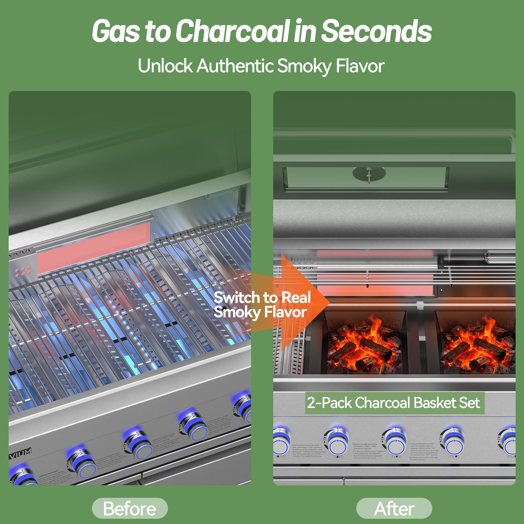 2-Pack Charcoal Tray for V-SERA Series Grill