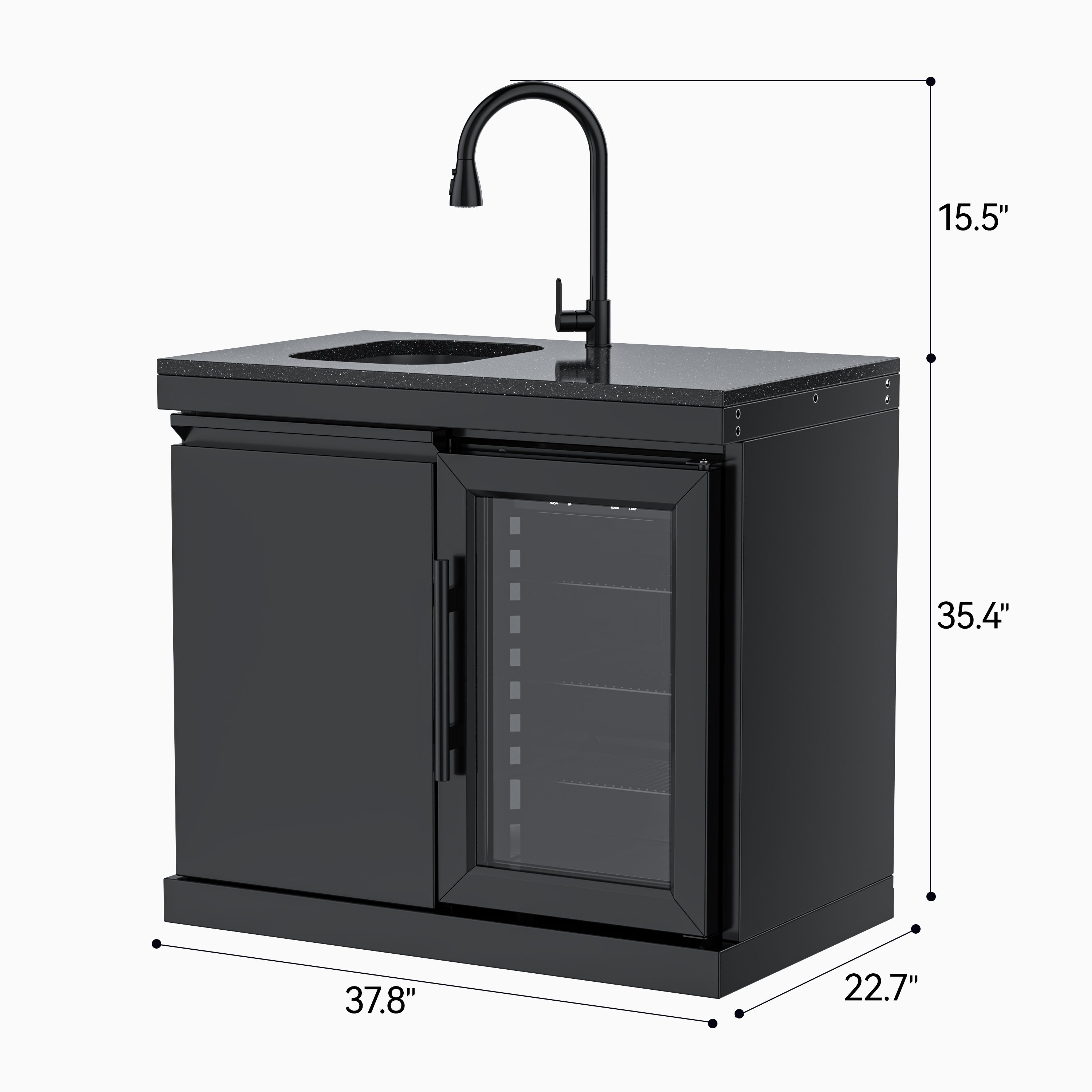 Single-Door Storage with Sink and Single-Door Refrigerator Module