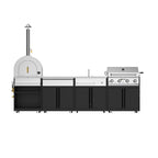 Vestivium Sera Series Outdoor Kitchen Island with Built - in Grill, Sink,Pizza Oven