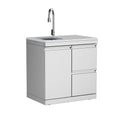 Single-Door Storage Cabinet with Double Drawers and Sink Module