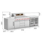 VESTIVIUM 3-Piece Modular Outdoor Kitchen Island Set | V611-SKFR2