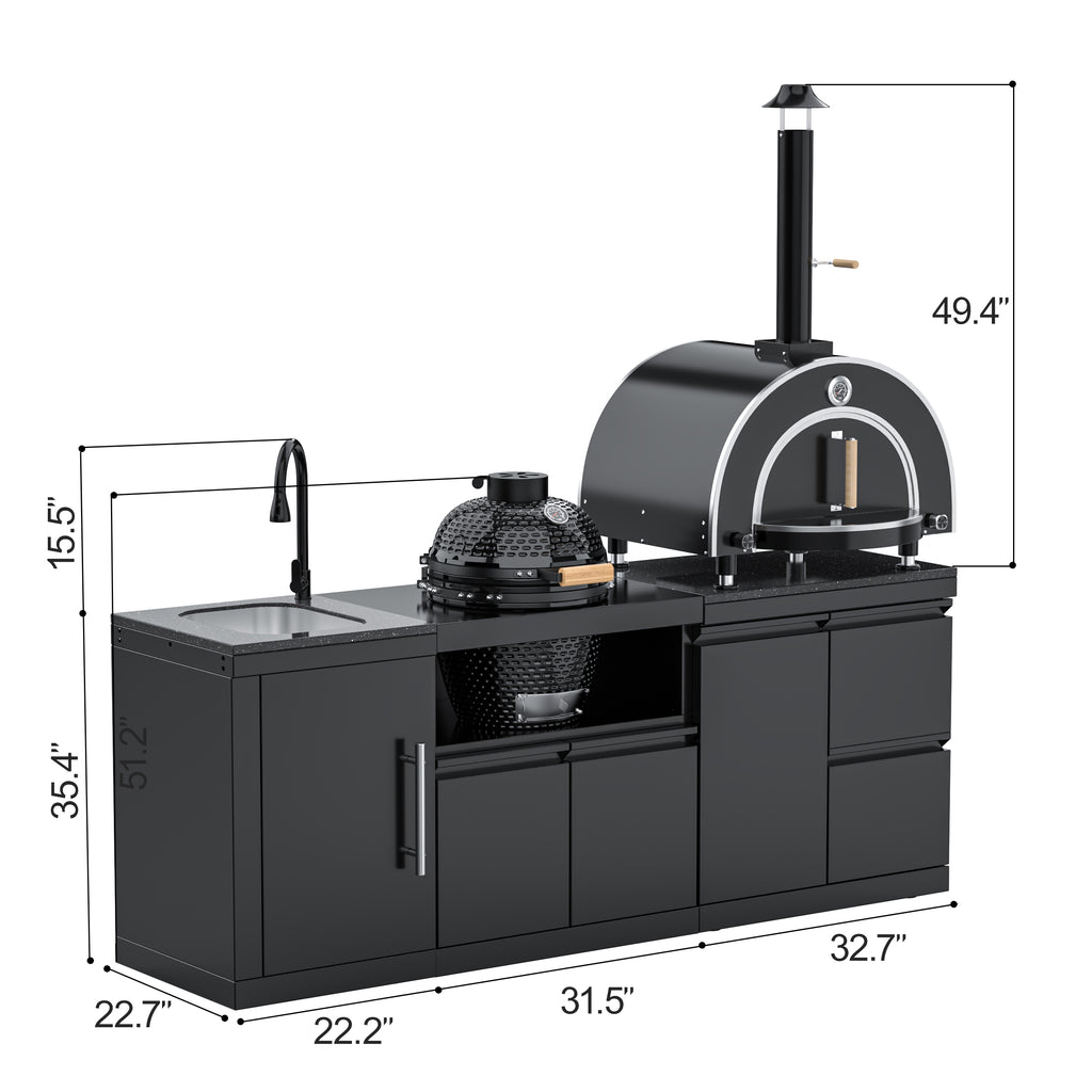 VESTIVIUM 4-Piece Modular Outdoor Kitchen Island Set | SM-SDSKPO
