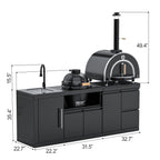 VESTIVIUM 4-Piece Modular Outdoor Kitchen Island Set | SM-SDSKPO