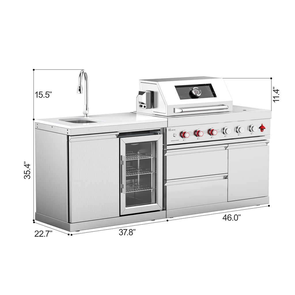 VESTIVIUM 2-Piece Modular Outdoor Kitchen Island Set | V411-SF
