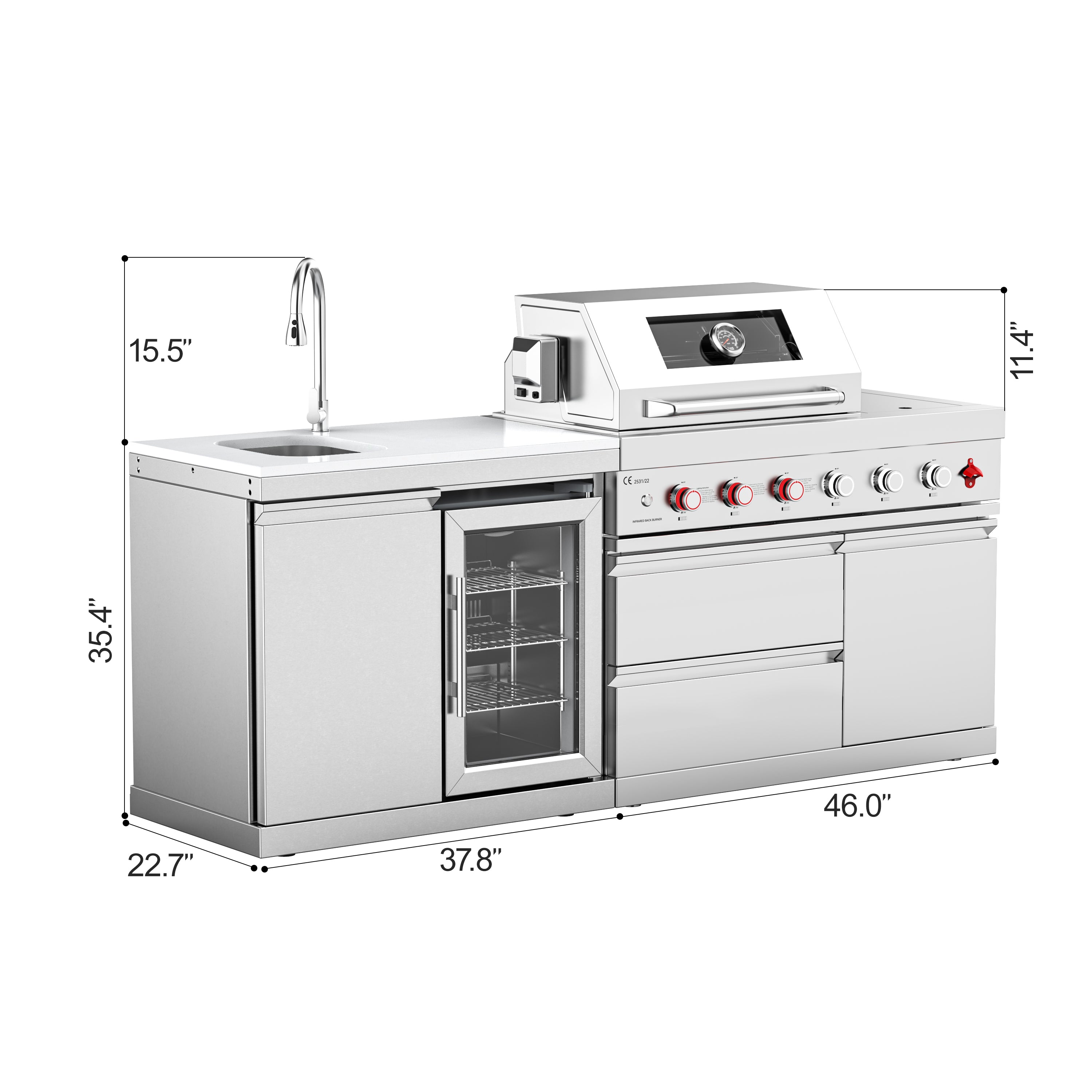VESTIVIUM 2-Piece Modular Outdoor Kitchen Island Set | V411-SF