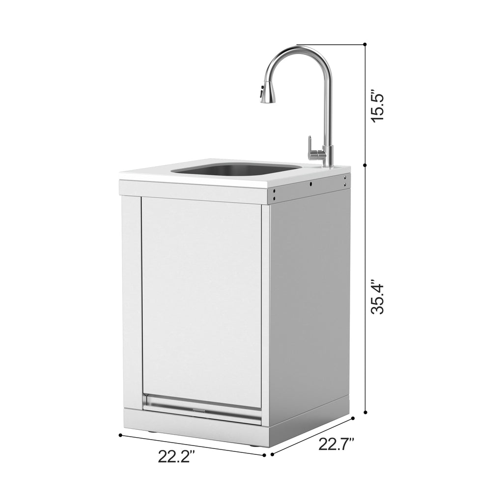 Single-Door Sink Cabinet with Hidden Table Module