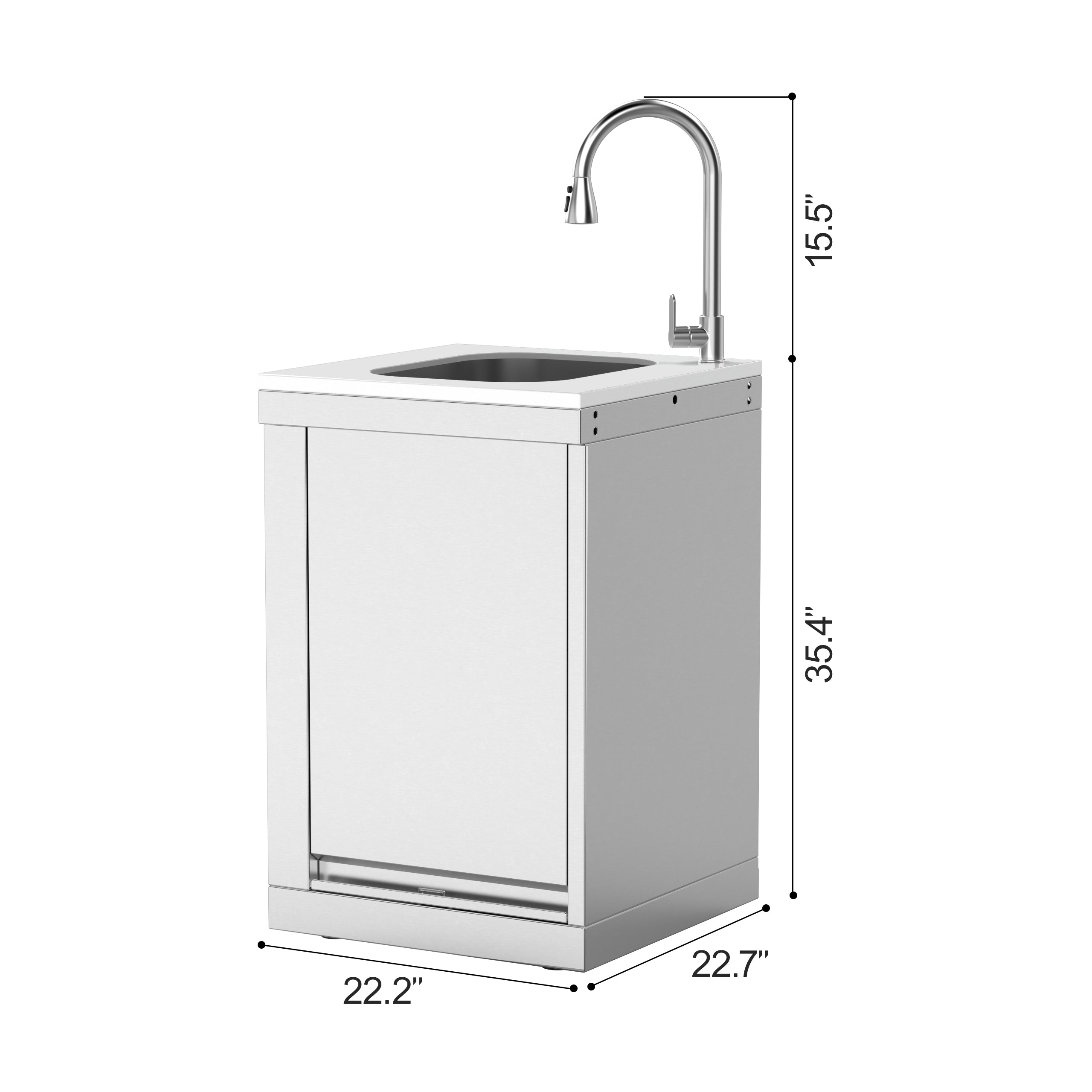 Single-door sink cabinet with hidden table