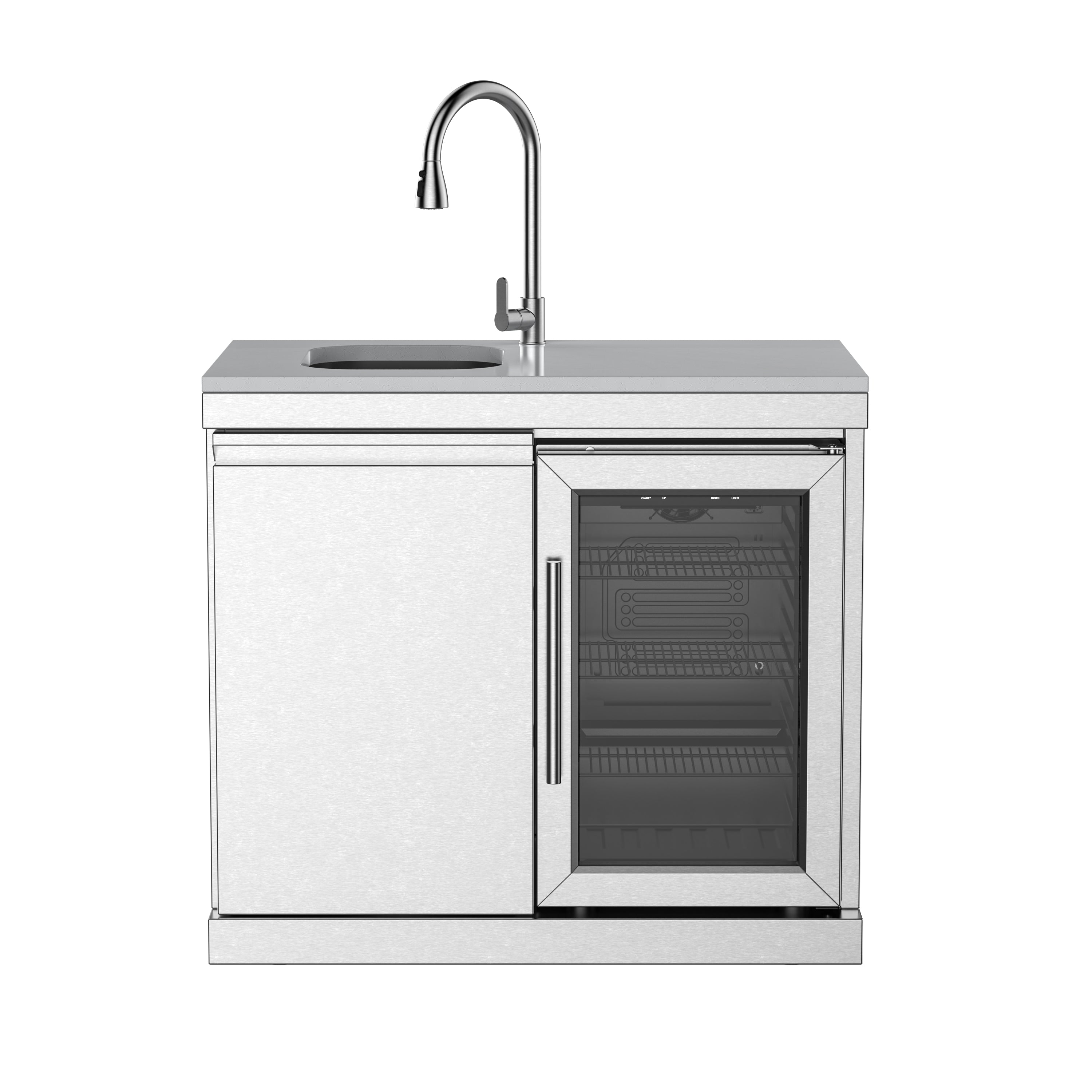 Single-Door Storage with Sink and Single-Door Refrigerator Module