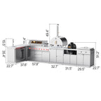 VESTIVIUM 7-Piece Modular Outdoor Kitchen Island Set | V611-SDSFSMTPPOC
