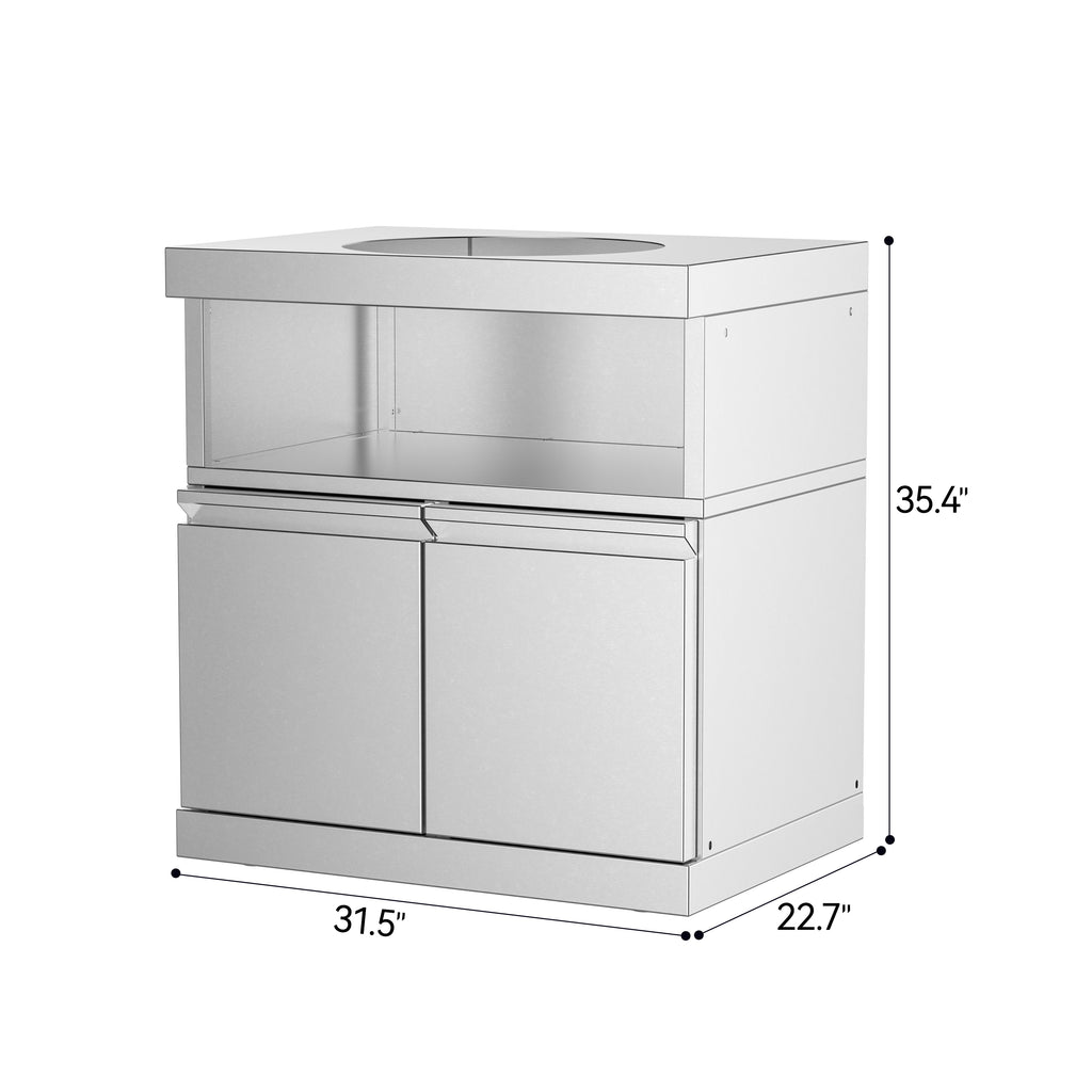 Double-Door Storage Cabinet with Kamado Grill Station Module