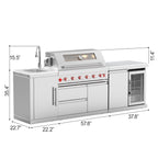 VESTIVIUM 3-Piece Modular Outdoor Kitchen Island Set | V601-SKSFR