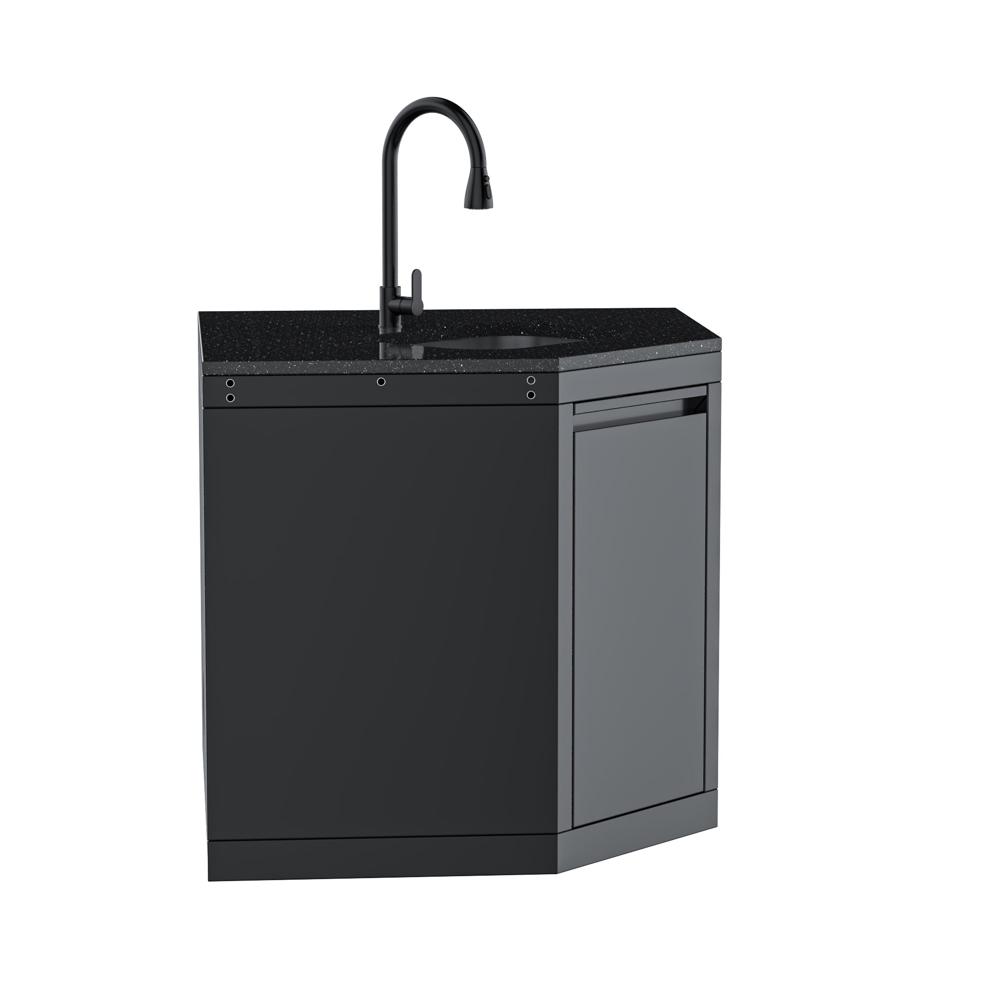 Wide-Angle Corner Cabinet with Sink Module