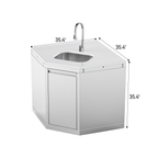 Wide-Angle Corner Cabinet with Sink Module