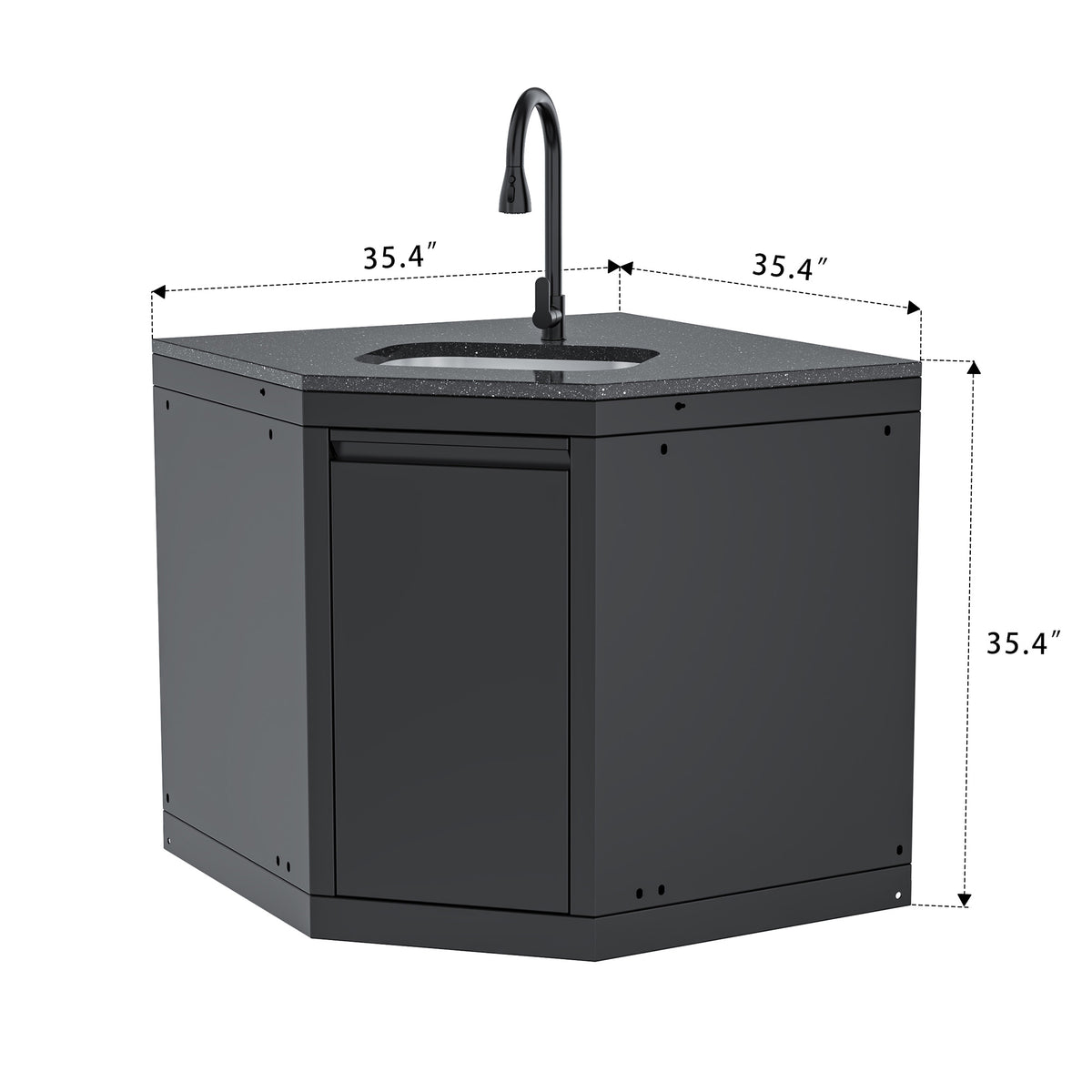 Wide-Angle Corner Cabinet with Sink Module